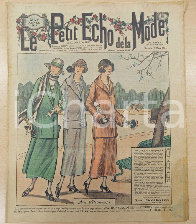 1924 PETIT ECHO DE LA MODE Tailleurs avant-printemps *Revue année XLVI n°9