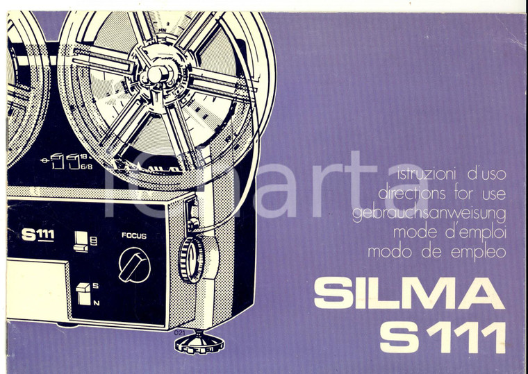1975 ca RIVOLI (TO) Proiettore SILMA S 111 Libretto d'istruzioni ILLUSTRATO