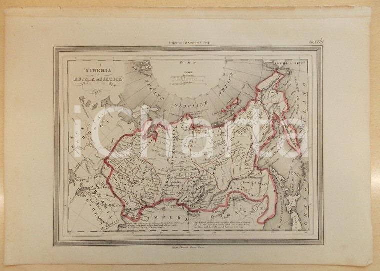 1864 Atlante Universale - Siberia o Russia Asiatica *Ed. GUIGONI Tav. XXIII
