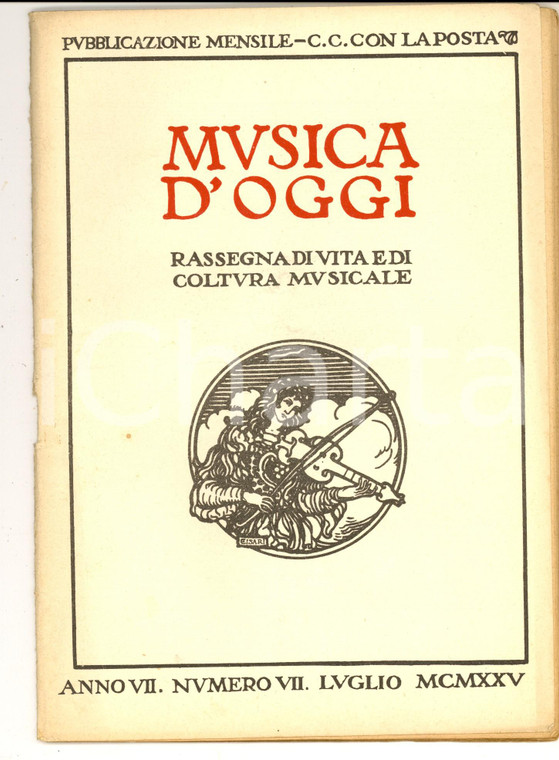1925 MUSICA D'OGGI Centenari musicali SCARLATTI e SALIERI *Rivista anno VII n°7