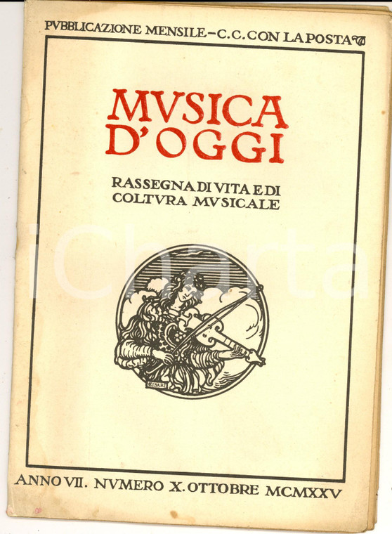 1925 MUSICA D'OGGI La rude modestia di Giuseppe VERDI *Rivista anno VII n°10