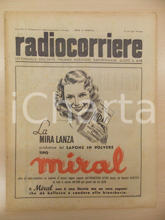 1941 RADIOCORRIERE Concerto a Roma pro feriti di guerra *Rivista anno XVII n°30