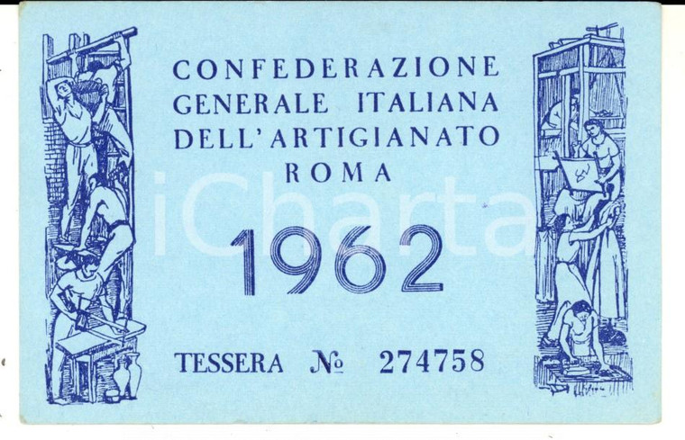 1962 RAVENNA Tessera  Confederazione Generale dell'Artigianato