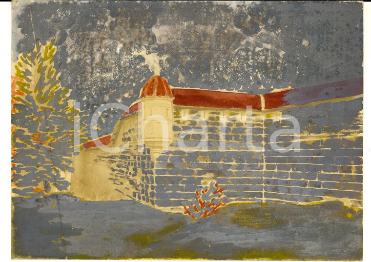 1940 ABBAZIA / OPATIJA Torretta sul muraglione *Acquerello su cartoncino 18x13