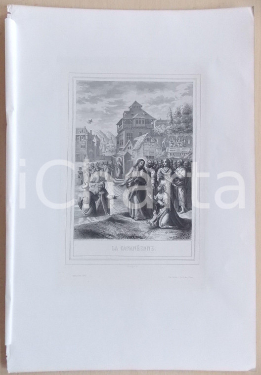 1853 VIE DE N. S. JESUS CHRIST Jésus et la cananéenne *Gravure 28x42