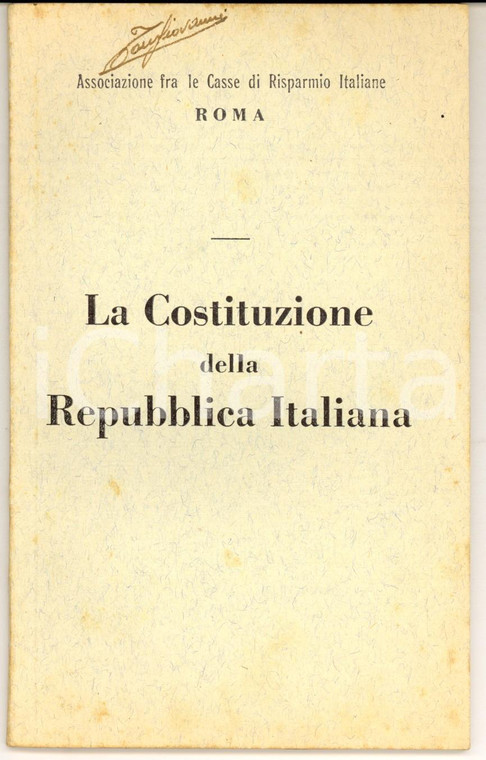 1956 Associazione Casse di Risparmio Italiane - Costituzione della Repubblica