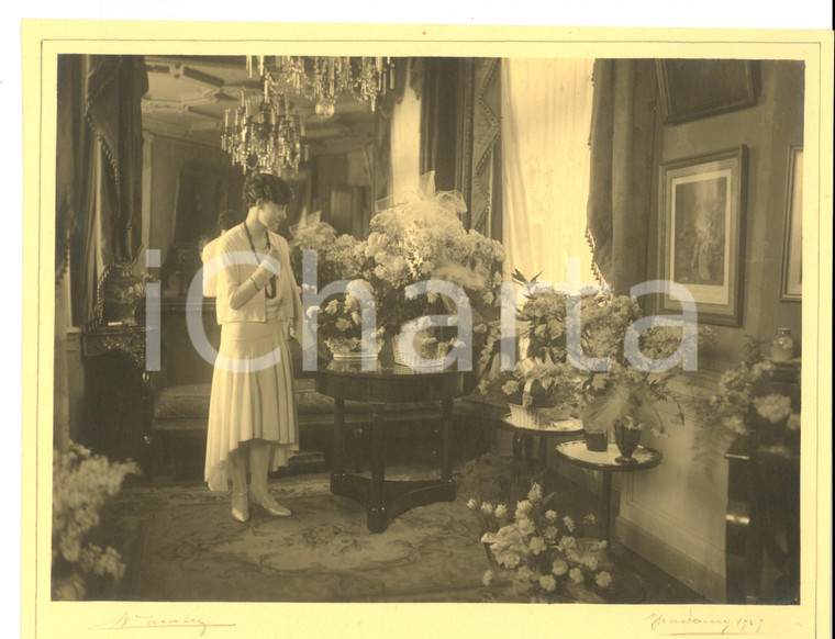 1929 STRASBOURG (F) Nobile sposa riceve fiori per le nozze *Foto 19x18 cm