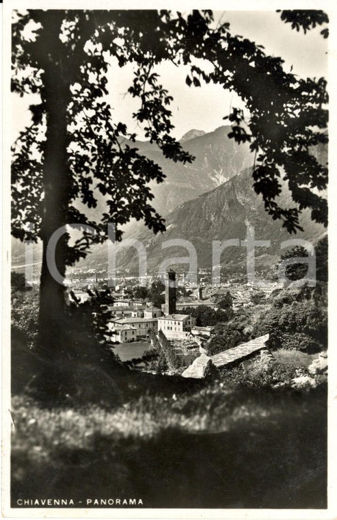 1937 CHIAVENNA Scorcio panoramico del paese e della vallata *Cartolina FP VG