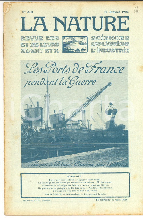 1918 LA NATURE Les ports de France pendant la guerre *Revue ILLUSTREE n° 2311