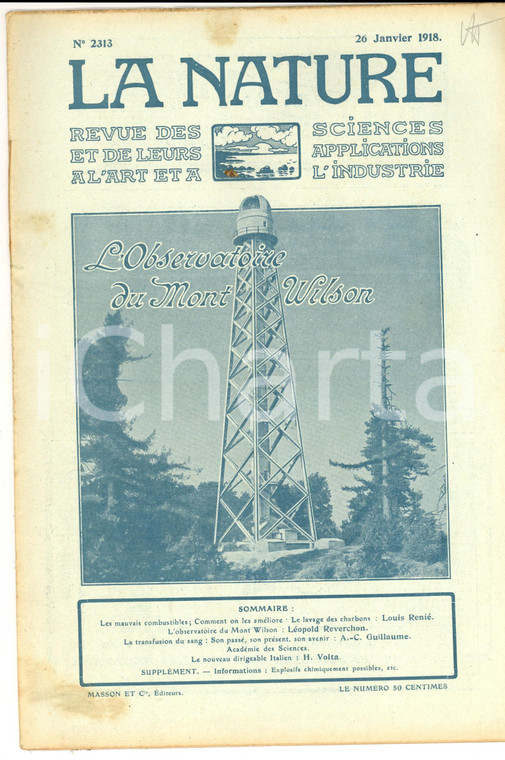 1918 LA NATURE L'observatoire du MONT WILSON *Revue ILLUSTREE n° 2313