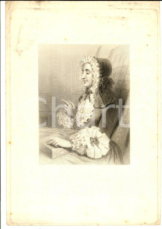1850 ca FRANCE Dottrina di una giovane donna *Stampa VINTAGE 20x27 cm