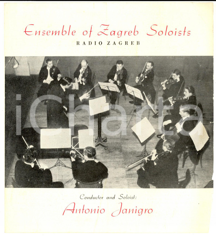 1954 ENSEMBLE OF ZAGREB SOLOISTS - Antonio JANIGRO direttore *Volantino