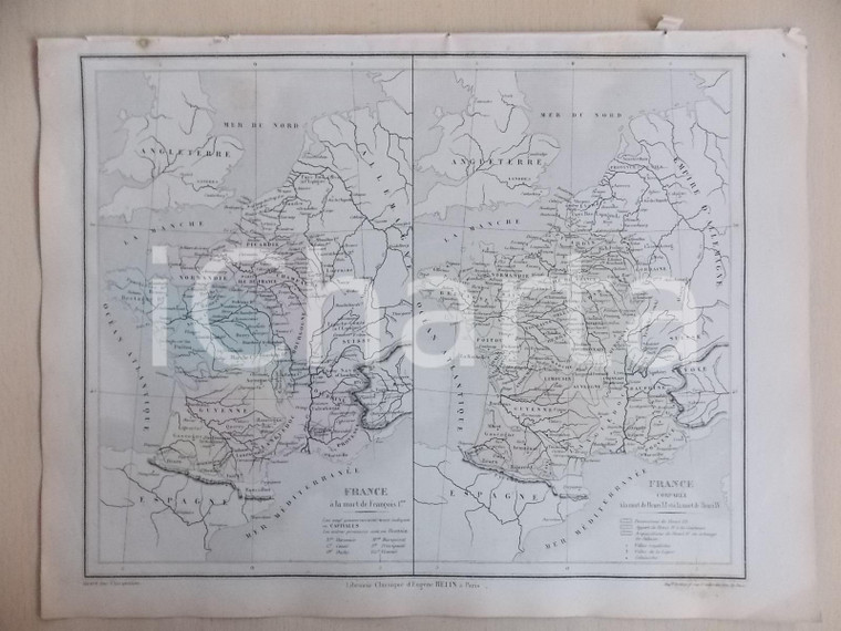 1861 PARIS DRIOUX - LEROY Atlas universel *Carte FRANCE mort de François Ier