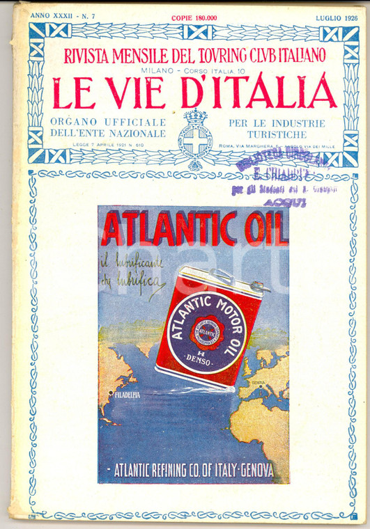 1926 LE VIE D'ITALIA TCI MONTEFALCO, ringhiera dell'Umbria *Anno XXXII n°7