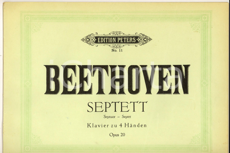 1940 ca BEETHOVEN Septett - Klavier zu 4 Handen - Opus 20 *EDITION PETERS