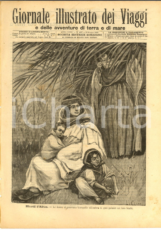 1899 GIORNALE ILLUSTRATO DEI VIAGGI Ricordi d'Africa *Anno XVIII n° 157