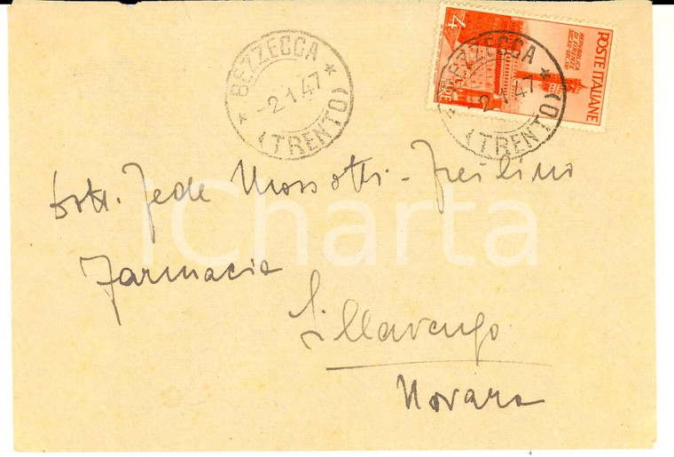 1947 STORIA POSTALE REPUBBLICA Busta affrancatura  L. 4 Repubblica di FIRENZE