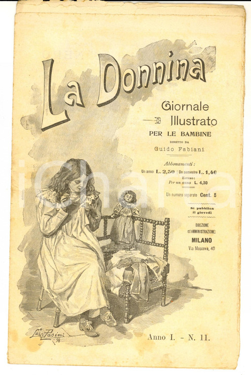 1898 LA DONNINA Giornale per bambine - Il napoleone d'oro *Anno 1 n° 11