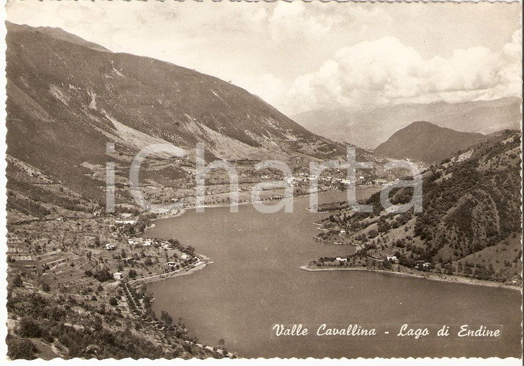1955 ca VALLE CAVALLINA (BG) Panorama con Lago di Endine *Cartolina FG VG