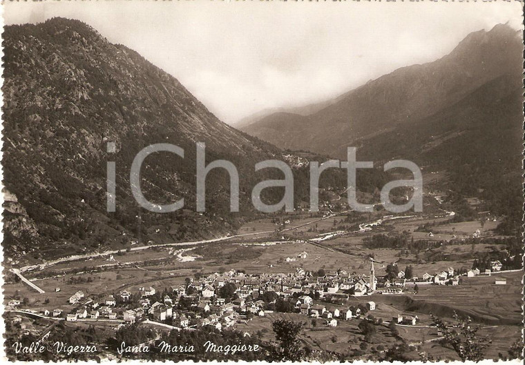 1950 SANTA MARIA MAGGIORE (VB) Panorama con VALLE VIGEZZO *Cartolina FG VG