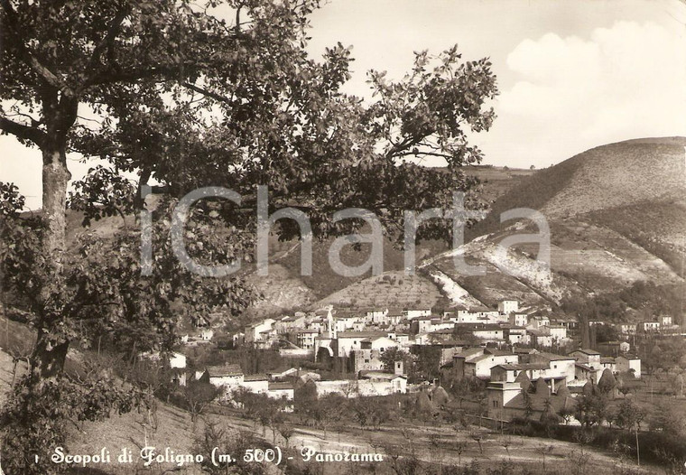 1957 FOLIGNO - SCOPOLI (PG) Panorama della frazione montana *Cartolina FG VG