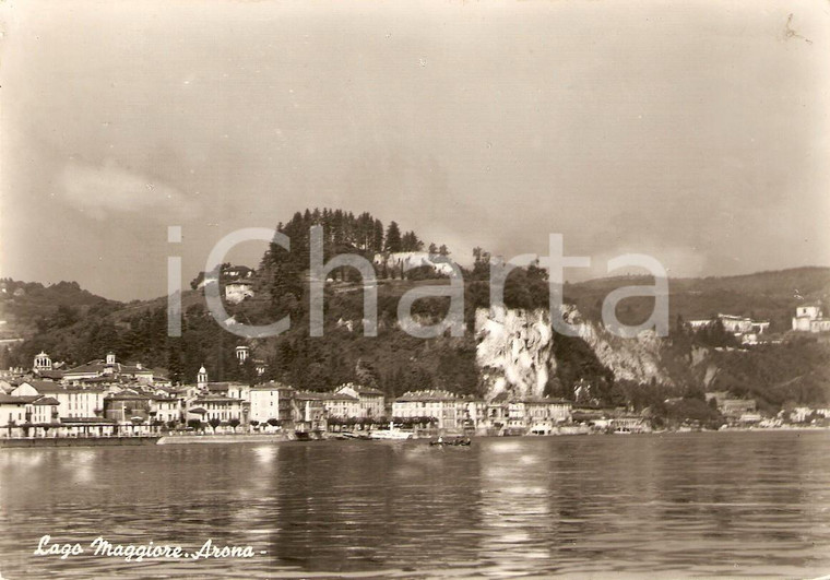 1955 ca ARONA (NO) Veduta dal LAGO MAGGIORE *Cartolina FG NV