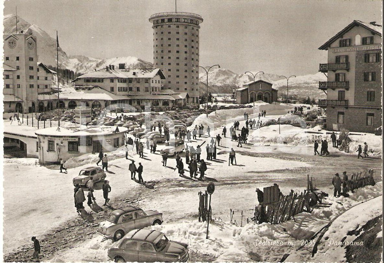 1960 SESTRIERE (TO) Panorama *Cartolina ANIMATA FG VG