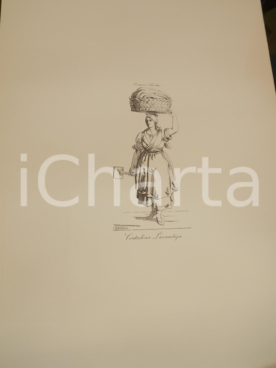 1950 ca Eugenio BOSA COSTUMI TRIESTINI Contadina lavandaia *Stampa 32x44 cm