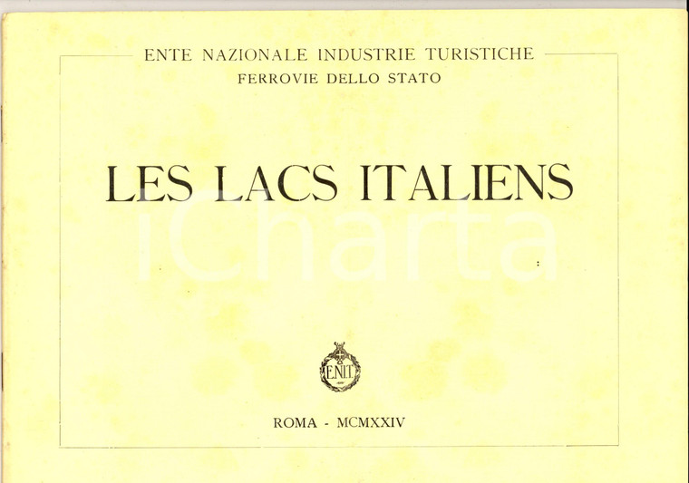 1924 ENIT Les lacs italiens - Laghi italiani ILLUSTRATO francese 46 pp.