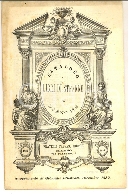 1882 MILANO Fratelli TREVES Catalogo libri di strenne per il 1883