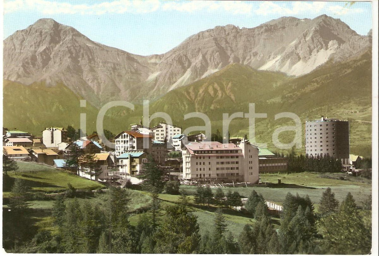 1965 SAUZE D'OULX (TO) Scorcio panoramico e Torre FIAT *Cartolina FG NV