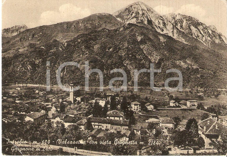 1954 INTROBIO (LC) Valsassina con vista GRIGNETTA e Grignone *Cartolina FG NV