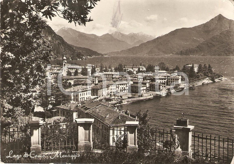 1950 ca MENAGGIO (CO) Panorama con Lago di Como *Cartolina FG VG