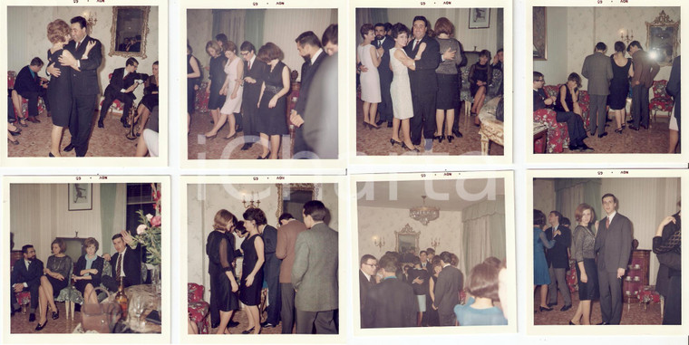 1965 MILANO Festa tra Italoamericani *LOTTO 8 Foto di famiglia 9x9 VINTAGE