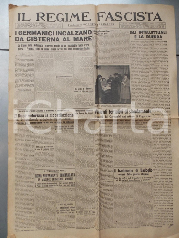 1944 IL REGIME FASCISTA RSI Germanici incalzano da CISTERNA AL MARE *Giornale