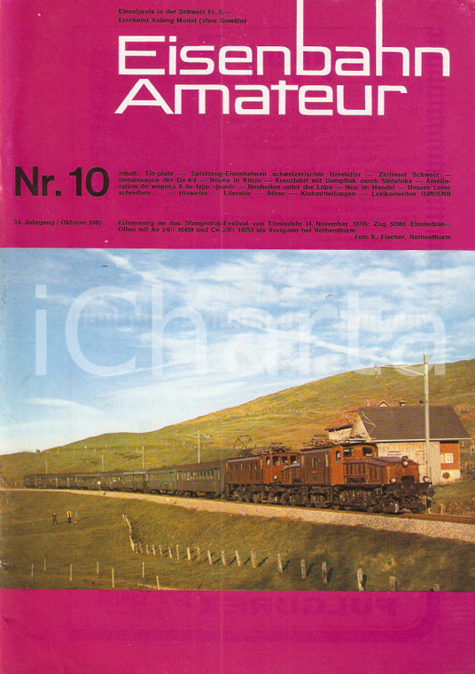 1980 EISENBAHN AMATEUR 10 Spielzeugeisenbahnen schweizerischer hesteller Rivista