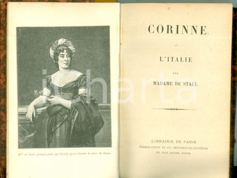 1845 Madame DE STAEL Corinne ou l'ITALIE *Edition FIRMIN-DIDOT