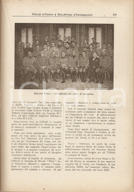1931 ROMA U.N.U.C.I. Foglio d'ordini I corsi di istruzione dei Gruppi *Rivista