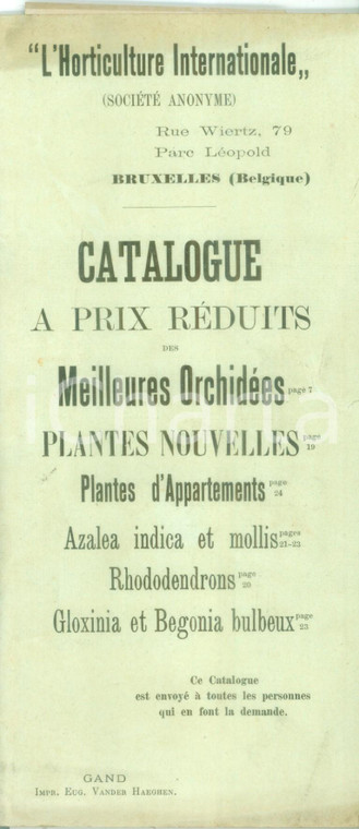 1890 ca BRUXELLES L'Horticolture Internationale Catalogue plantes nouvelles