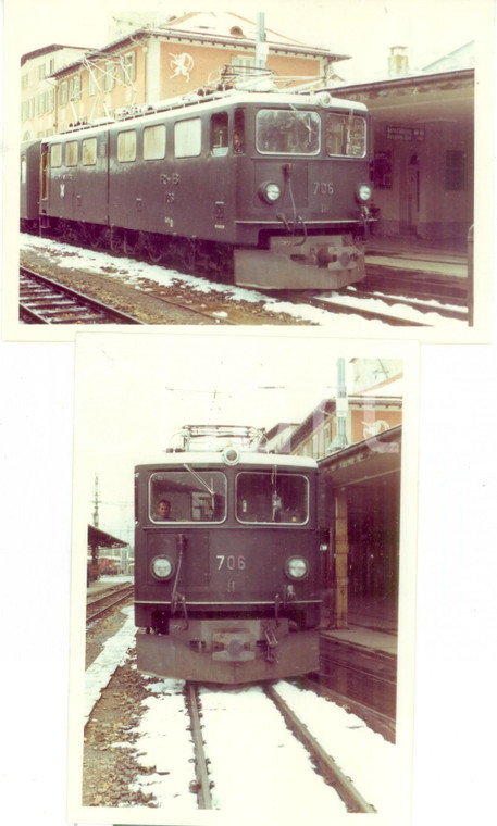 1975 ca SANKT MORITZ Rhätische Bahn BERNINA EXPRESS Locomotiva 706 *Lotto 2 foto