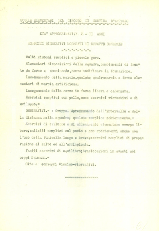 1940 ca CORTINA D'AMPEZZO (BL) Scuole elementari Esercizi ricreativi del circolo