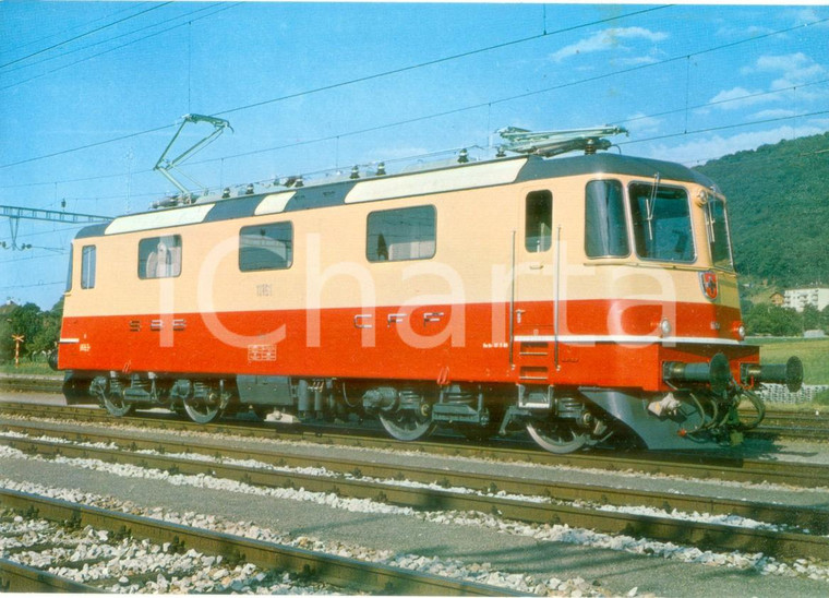 1980 ca SVIZZERA Treno TRANS-EUROP-EXPRESS Locomotiva Re 4/4 11158 Foto seriale