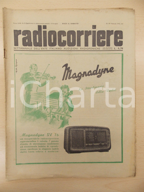 1942 RADIOCORRIERE Grandiosi avvenimenti sul Fronte Russo *Radio MAGNADYNE