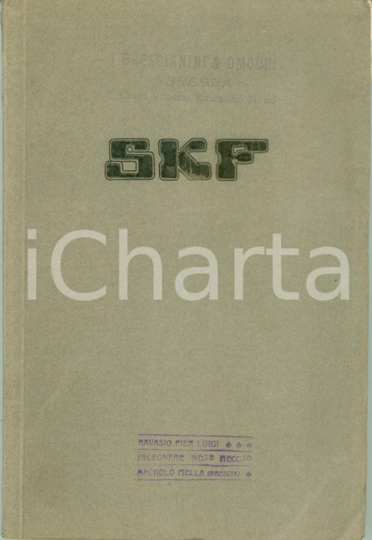 1920 MILANO Catalogo SKF Società Cuscinetti a sfere *ILLUSTRATO