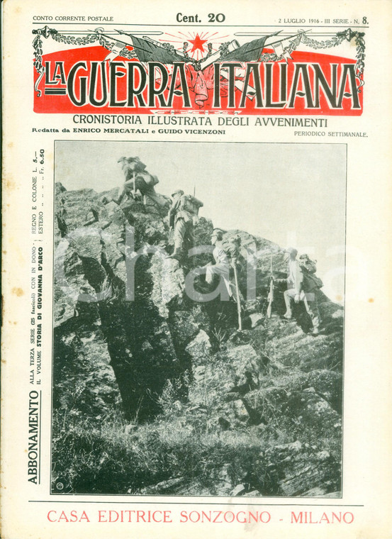 1916 LA GUERRA ITALIANA WW1 La controffensiva in VALLARSA *Rivista ILLUSTRATA