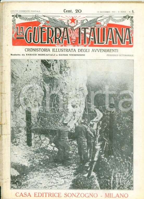 1915 LA GUERRA ITALIANA WW1 Nuovi territori occupati dagli italiani *DANNEGGIATA