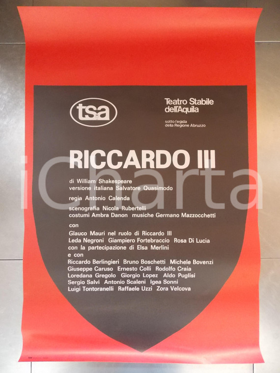 1979 TEATRO STABILE DELL'AQUILA Riccardo III Antonio CALENDA *Manifesto 60 x 90