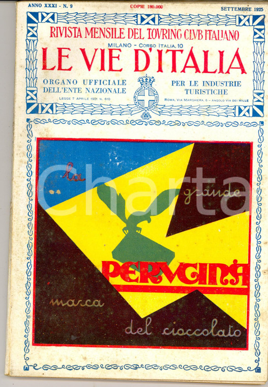 1925 LE VIE D'ITALIA TCI IV Convegno Nazionale Stradale *Anno XXXI n°9