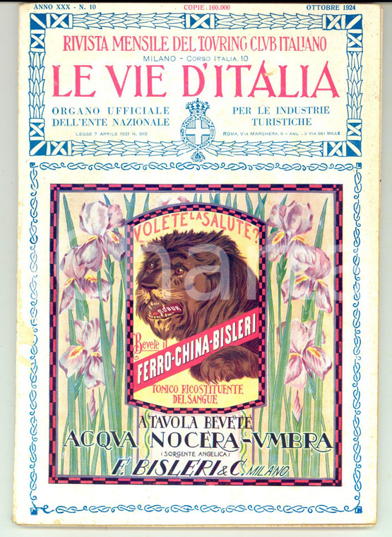 1924 LE VIE D'ITALIA TCI Badia di Chiaravalle della Colomba *Anno XXX n°10