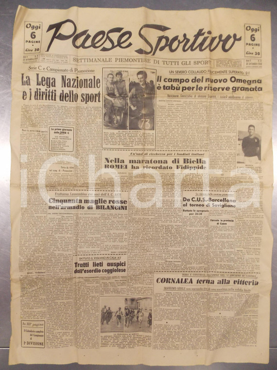 1946 TORINO PAESE SPORTIVO La maratona di Biella *Rivista anno II n° 37